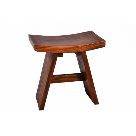 Prohnutá designová dřevěná stolička do interiéru, asijský dub, tmavě hnědá