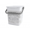 Úložný kontejner - obdélníkový kbelík s uchem 9 L, šedá + potisk