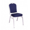 Interiérová pevná židle s vysokou nosností 150 kg, kov / textilie, modrá