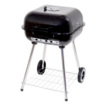 Venkovní gril s poklopem obdélníkový, smaltovaný plech, 44x52 cm