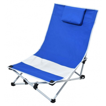 Kempinkové relaxační lehátko / křeslo s přenosnou taškou, skládací rám, modré