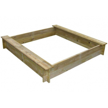 Dřevěné zahradní pískoviště se sedáky, impregnované, 120x120x20 cm