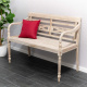 Ozdobná dřevěná vyřezávaná lavička na zahradu / do interiéru, teak bělený, 119 cm