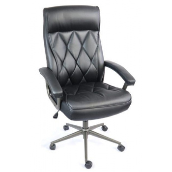 Luxusní kancelářská židle s extra měkkým polstrováním, prošívaná, černá, do 120 kg