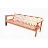 Dřevěná zahradní lavice, rozložitelná na lůžko, hnědá, 202 cm
