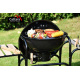Větší zahradní gril na dřevěné uhlí s odnímatelným popelníkem, kolečka, 93x102x47 cm
