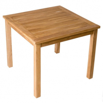 Teakový zahradní stůl z masivního dřeva, čtvercový, 90x90 cm
