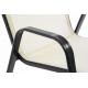 2x kovová zahradní židle s pevným rámem, textilní potah, černá / krémová