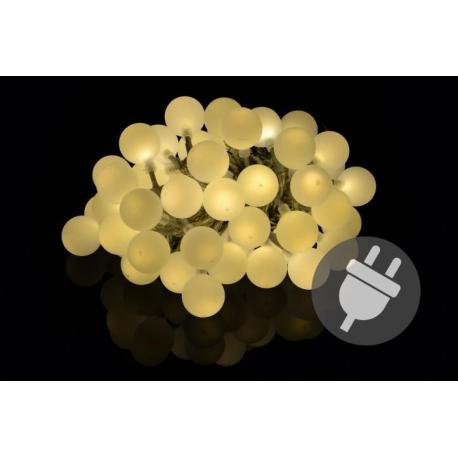 Světelný řetěz na párty a večírky, bílé platové koule, 50 LED, 9 m