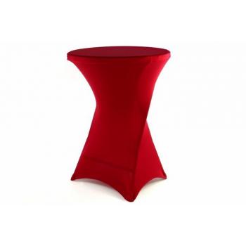 Elastický designový potah na vysoké kulaté barové stolky, vínově červený, 110x80 cm