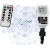 Zahradní párty světelný řetěz se studeně bílými kuličkami, na dálkové ovládání, efekty, časovač, 10 m