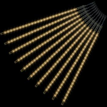 Vánoční osvětlení venkovní / vnitřní, efekt padajícího sněhu, teple bílá, 10 tyčí, 480 LED
