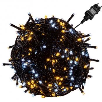 Vánoční LED řetěz do zásuvky venkovní + vnitřní, trvalé svícení, tepl. / studeně bílá, 20 m
