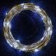 2x vánoční světelný světelný kabel - drátek venkovní + vnitřní, studeně bílý, 200 LED, 20 m