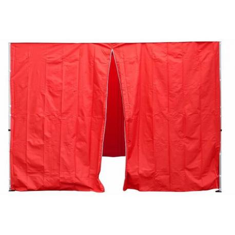 Boční stěny pro zahradní sltány 3x3 m, jedna se zipem, červené, 2 kusy