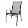 Venkovní stohovatelná kovová židle s prodyšným výpletem, světle šedá / antracit