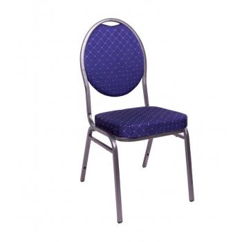 Interiérová kongresová židle s kovovým rámem, polstrovaná, vysoká nosnost 140 kg, modrá