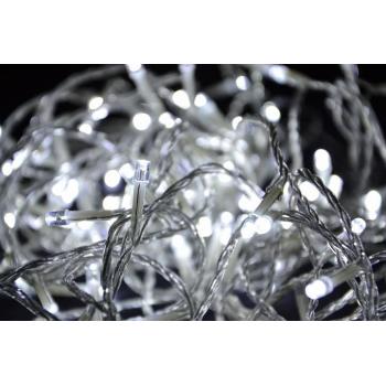 Vánoční svítící řetěz s průhledným kabelem, venkovní / vnitřní, 100 LED, 9 m