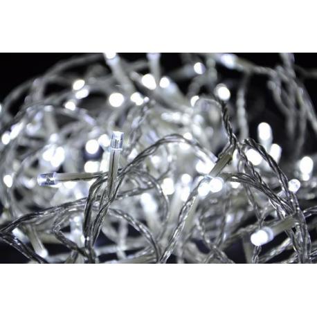 Vánoční svítící řetěz s průhledným kabelem, venkovní / vnitřní, 100 LED, 9 m