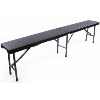 Skládací venkovní přenosná lavice, držadlo pro přenos, kov / plast, 180 cm