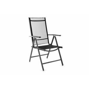 Odolná venkovní židle z nereznoucího hliníku / umělá tkanina, černá