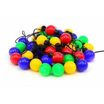 Svítící řetěz z barevných koulí na párty, venkovní / vnitřní, 21 m