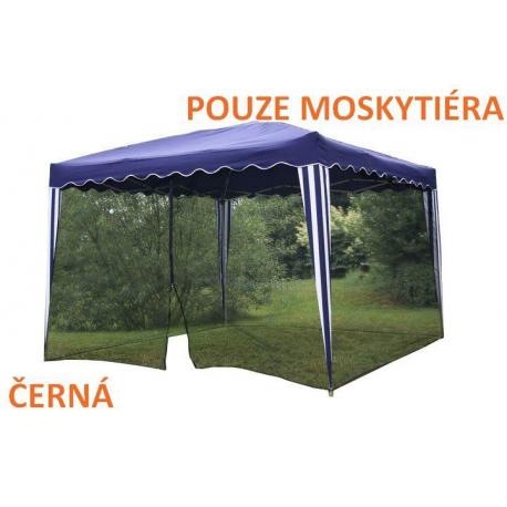 Síť proti hmyzu pro zahradní altány 3x3m, černá, se zipy