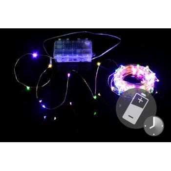 Vánoční řetěz s mini LED diodami na dálkové ovládání, bateriový, venkovní, 9,7 m