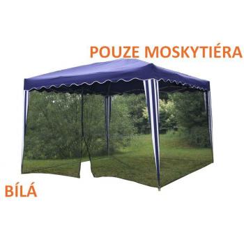 Síť proti hmyzu pro zahradní altány 3x3 m, se zipy, bílá