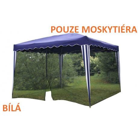 Síť proti hmyzu pro zahradní altány 3x3 m, se zipy, bílá