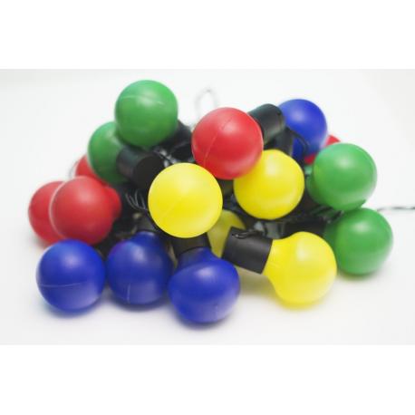 Zahradní LED párty osvětlení s plastovými baňkami, 20 žárovek, 8,5 m