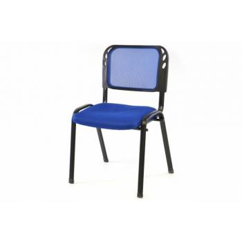 Interiérová židle do čekáren, kanceláří..., polstrovaný sedák, modrá