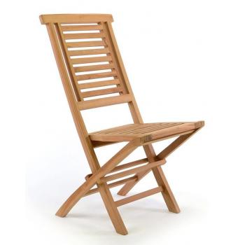 Venkovní skládací židle z masivu- tvrdé teakové dřevo, bez područek