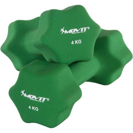 Dámské kovové činky s neoprenovým potahem, zelené, 2x4 kg