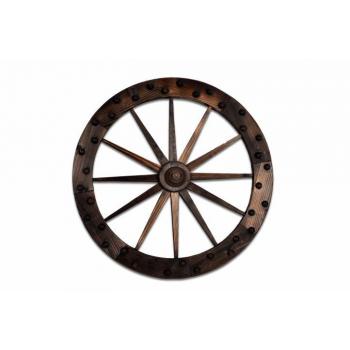 Dřevěné dekorativní kolo od vozu, tmavě hnědé, průměr 90 cm