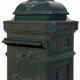 Dekorativní poštovní schránka, starožitný design, zelená, 102,5 cm