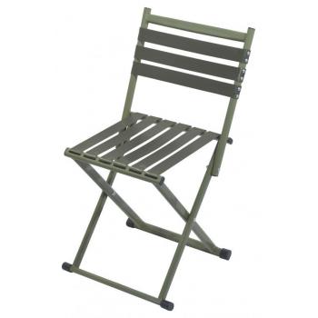 Lehká skládací židle s opěrkou, army zelená, do 130 kg