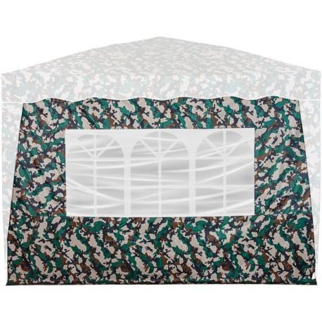 Látková boční stěna vodoodpudivá pro zahradní párty stany, s oknem, maskáčová, 3x2 m