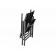 4x lehká hliníková venkovní židle, prodyšný potah, šedá / černá