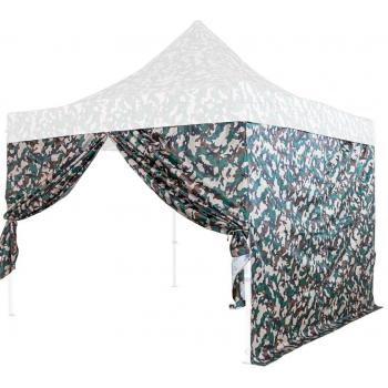 Látková boční stěna vodoodpudivá pro zahradní párty stany, se zipem, maskáčová, 3x2 m
