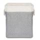 Menší látkový prádelní koš juta + bavlna, šedá / bílá, 40x51x31 cm