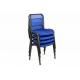 Stohovatelné ocelové židle s měkkým sedákem, sada 2 kusů, modré