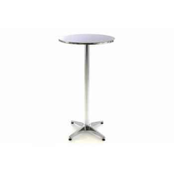 Vysoký kovový barový stolek venkovní / vnitřní, sklopný, kulatý, 115 cm