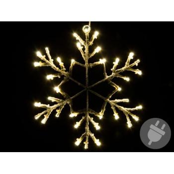 Velká svítící sněhová vločka k zavěšení, venkovní / vnitřní, průměr 30 cm