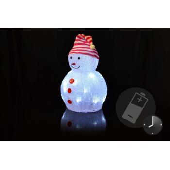 Svítící vánoční figurka - sněhulák na baterie venkovní / vnitřní, 32 cm