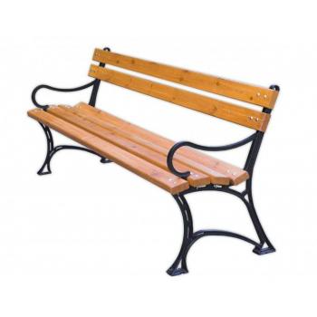 Venkovní lavička s patkami pro přišroubování, kov / dřevo, 180 cm