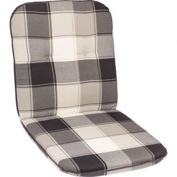 Nízký sedák na zahradní křeslo / židli, kostkovaný potisk, šedivý, 98x49 cm