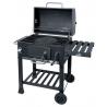 Zahradní gril na dřevěné uhlí, s víkem, 2 kolečka, litinový rošt, 29 kg