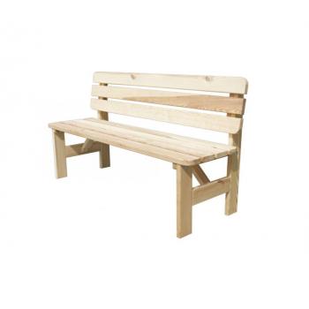 Masivní dřevěná lavička, borovicové dřevo, nelakovaná, 150 cm