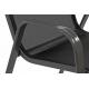 4x pevná kovová venkovní židle, umělá textilie, černá